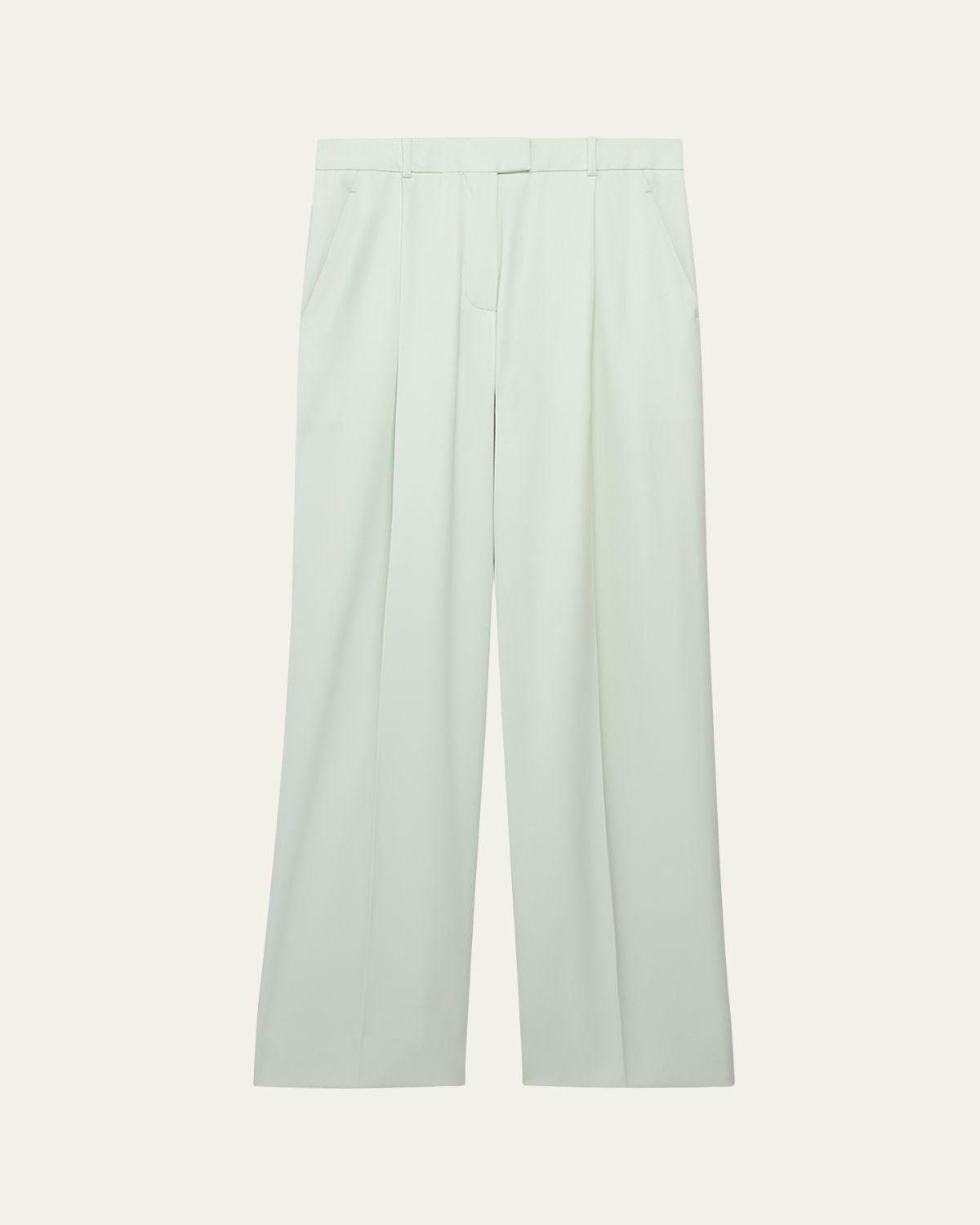 Another Tomorrow Pleated Wide-Leg Wool Pants