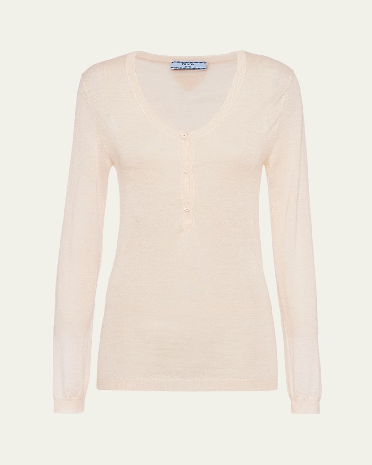 Prada Logo Patch Superfine Cashmere Shirt | Thumbnail 6