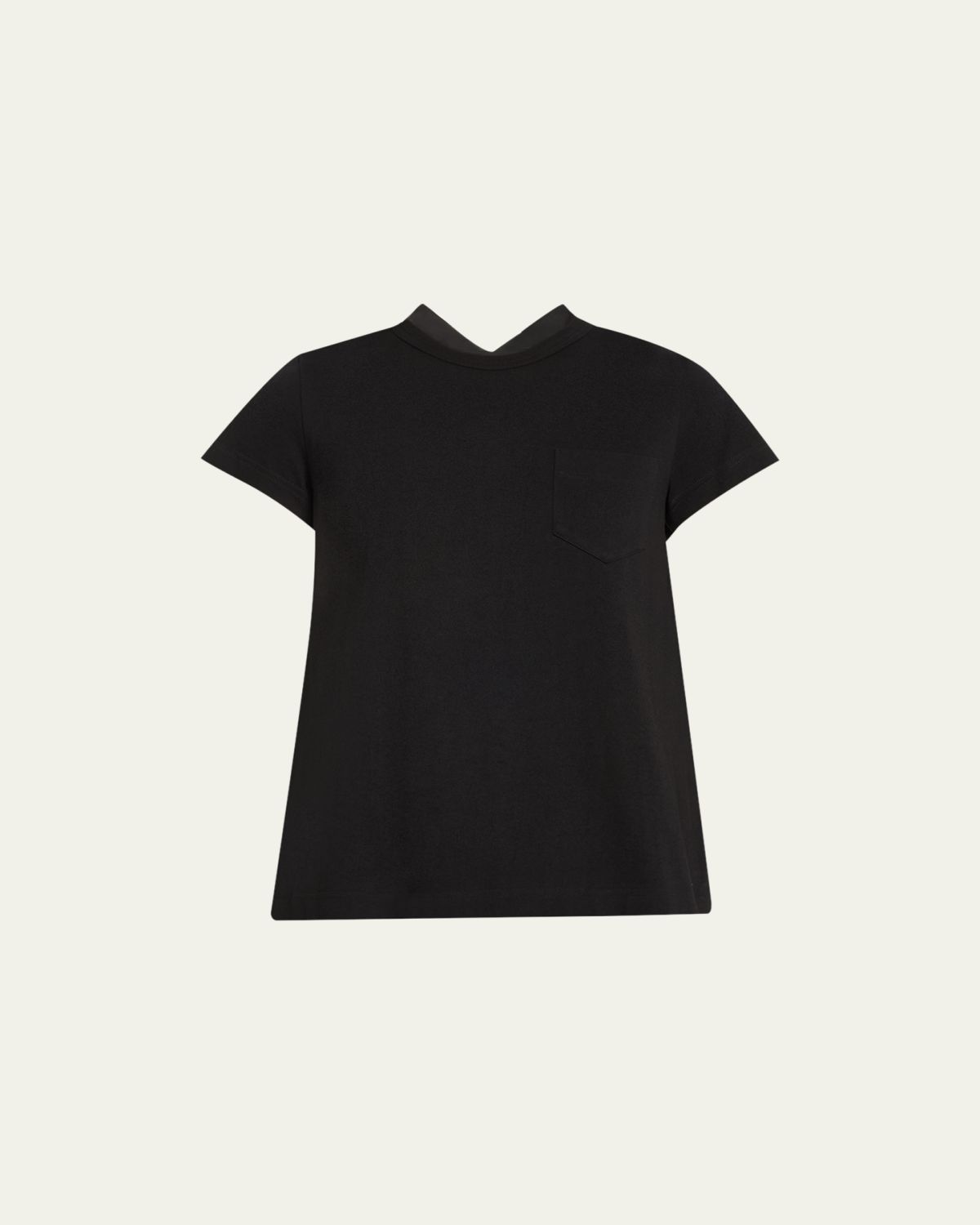 SACAI Pleated-Back Knit Tee