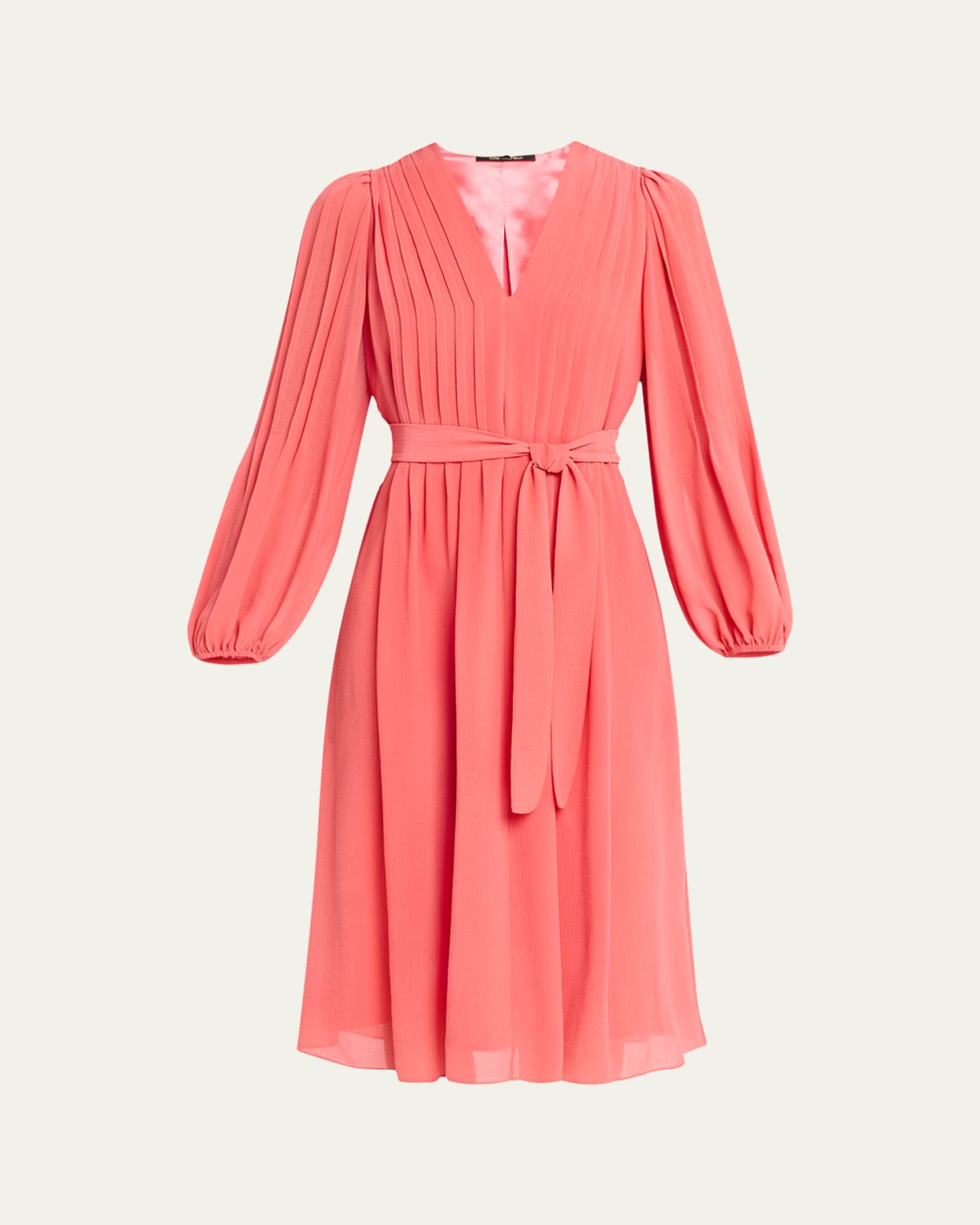Kobi Halperin Tatum Pintuck Blouson-Sleeve Midi Dress