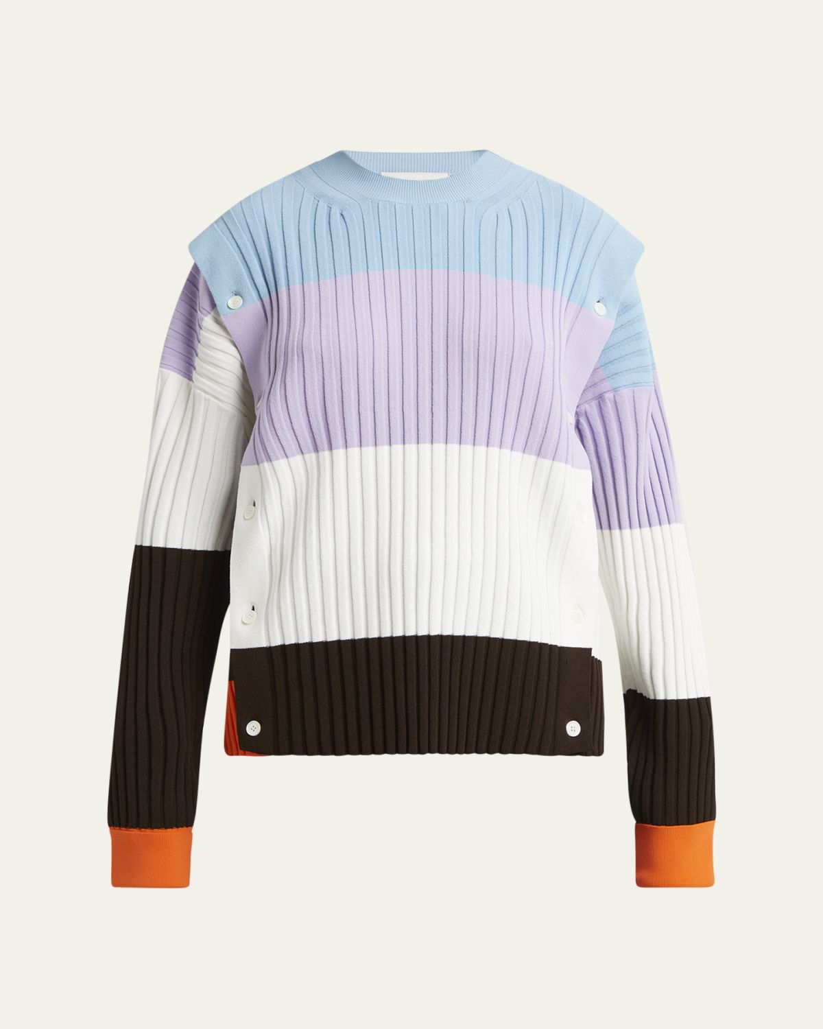 SETCHU Detachable Ribbed Button Sweater