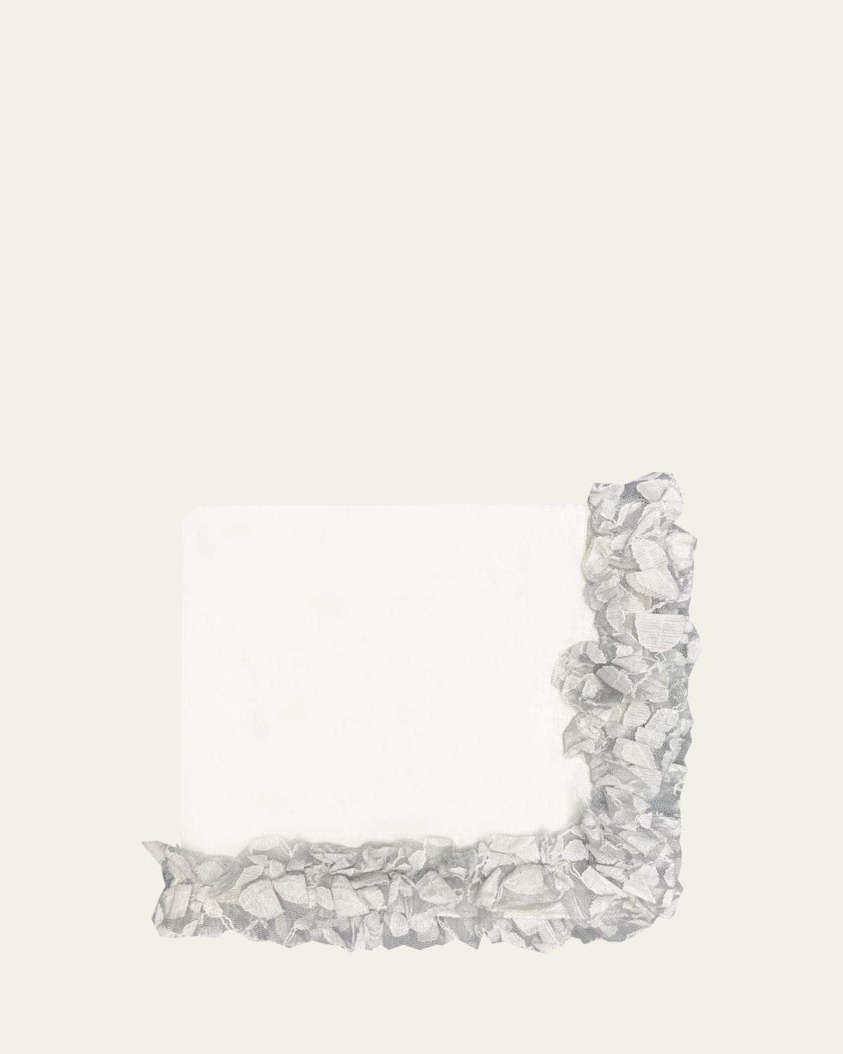 Nomi K White Romantic Ruffle Napkin
