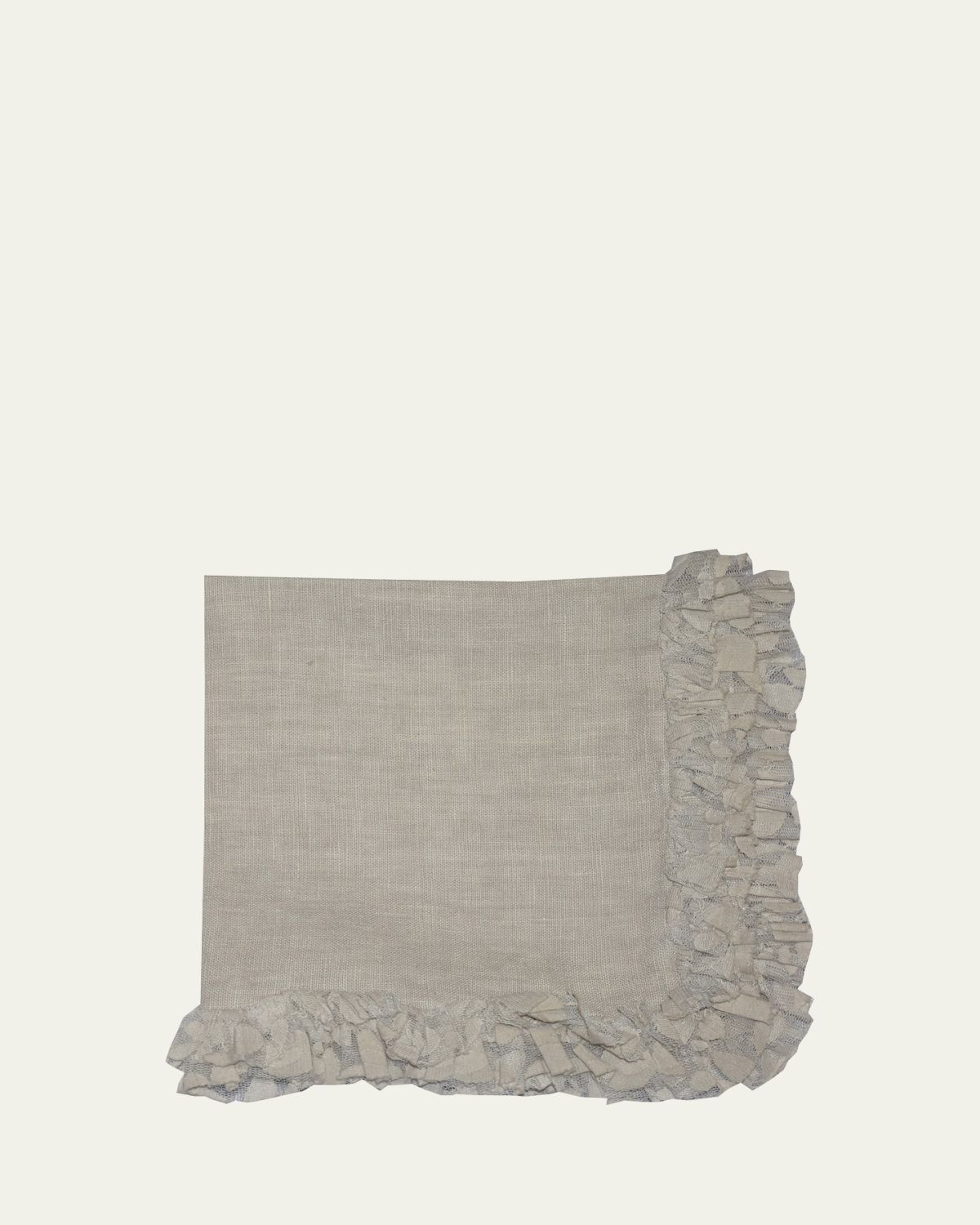 Nomi K Oatmeal Romantic Ruffle Napkin