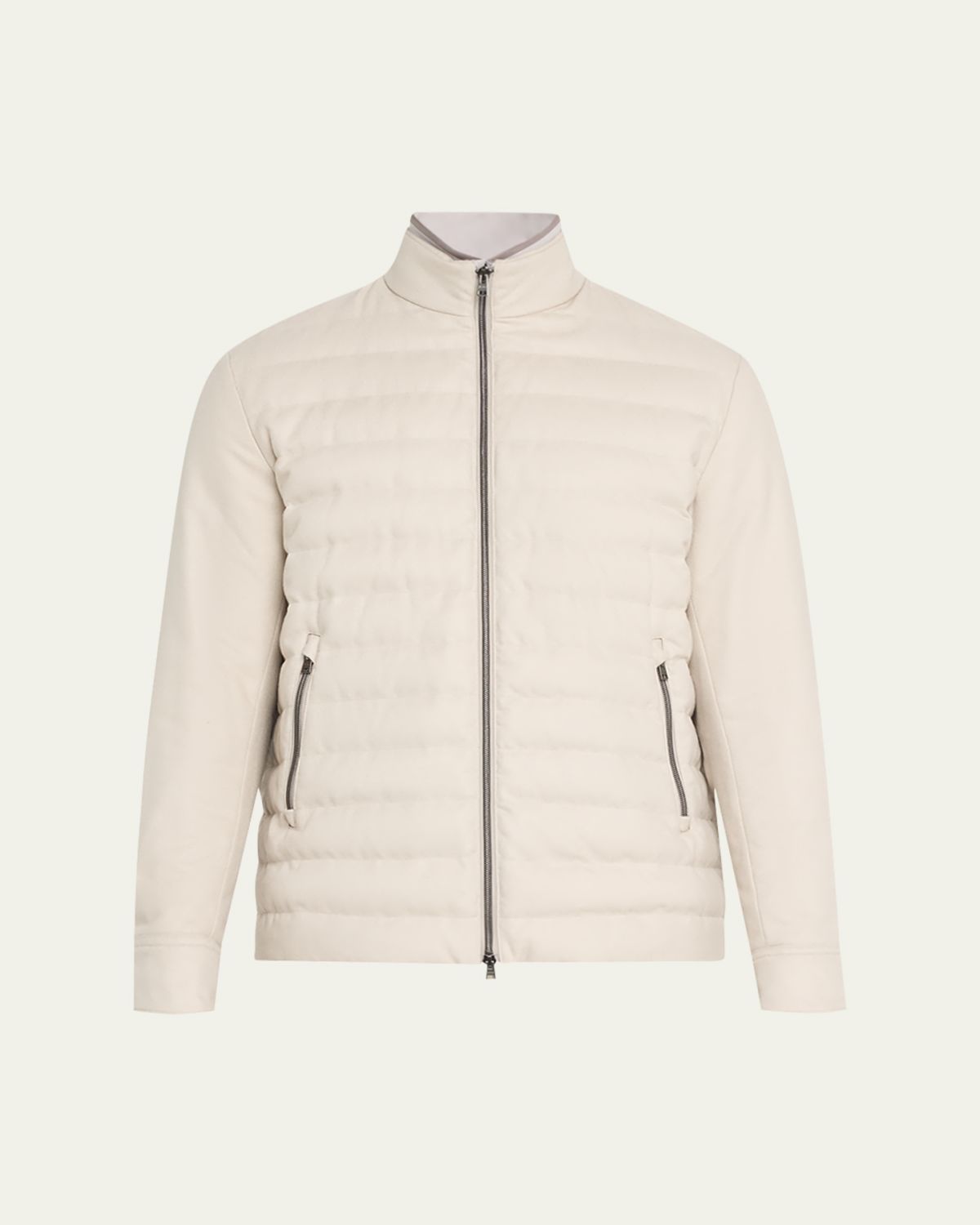 Herno Men's Padded Silk-Cashmere Zip Jacket