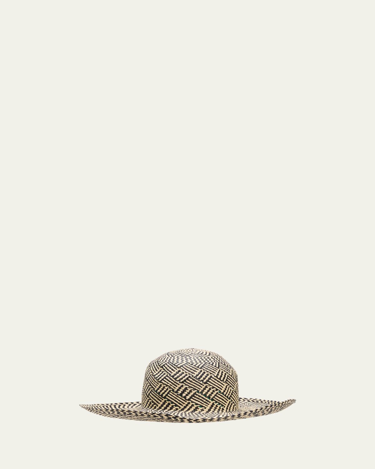 Barbisio Amos Patterned Straw -Brim Hat