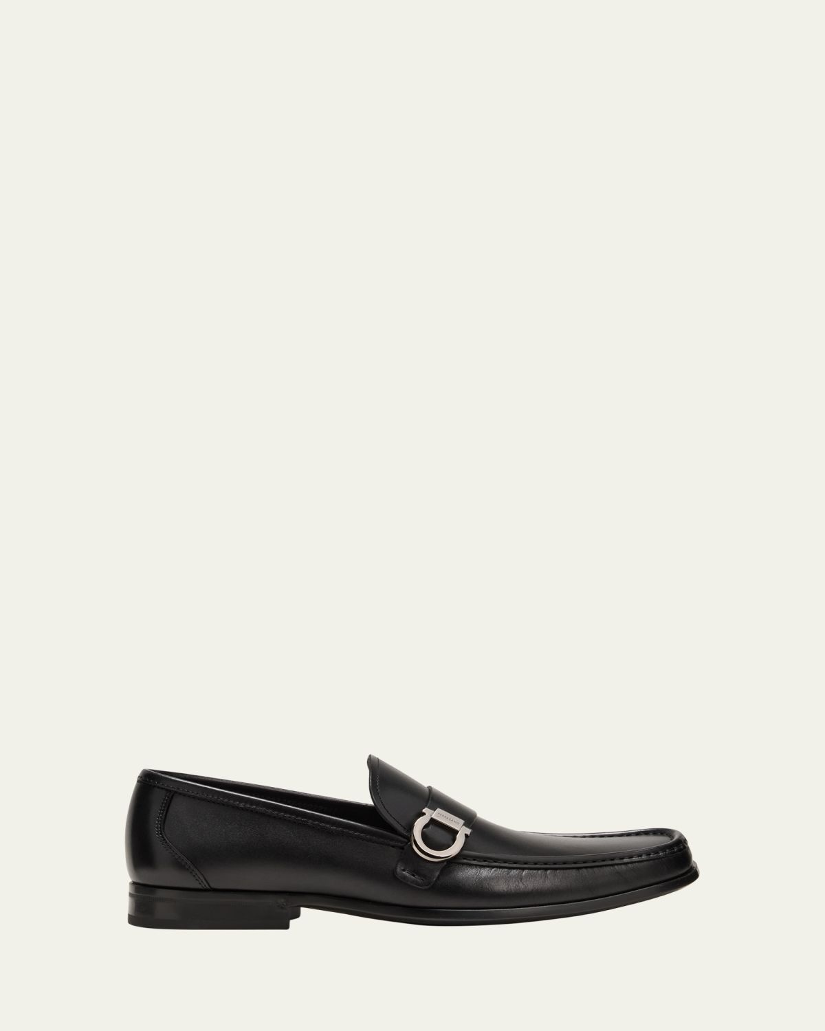 Ferragamo Men's Caspian Gancio Leather Loafers