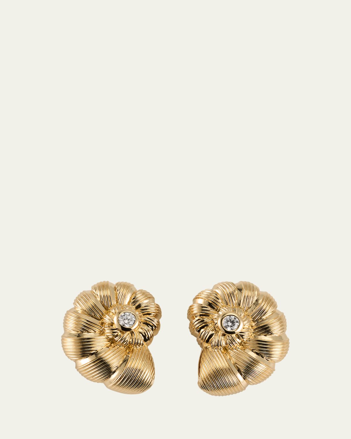 Sydney Evan 14K Diamond Large Nautilus Stud Earrings | Thumbnail 5 Sydney Evan 14K Diamond Large Nautilus Stud Earrings | Thumbnail 5