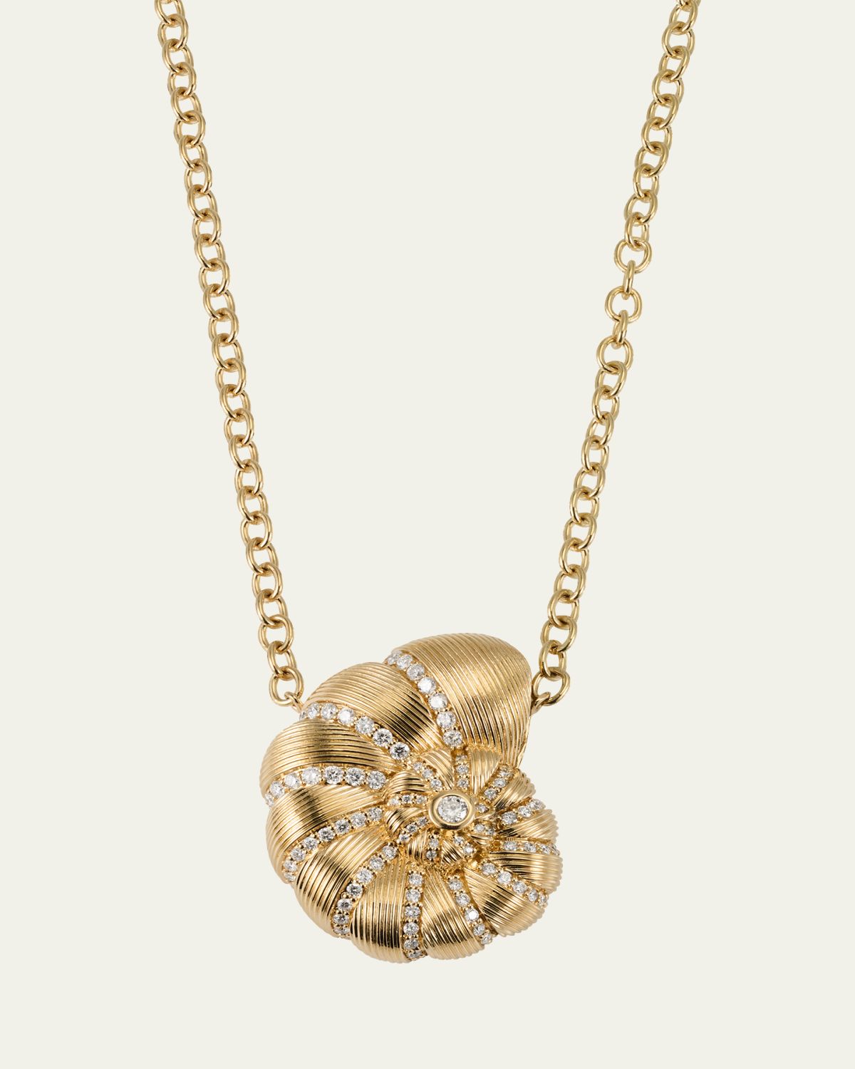 Sydney Evan 14K Fluted Nautilus Shell Necklace