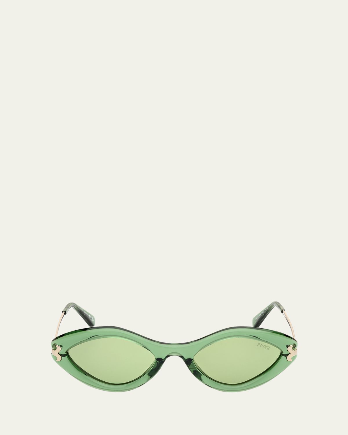 Pucci Logo Acetate & Metal Oval Sunglasses | Thumbnail 4