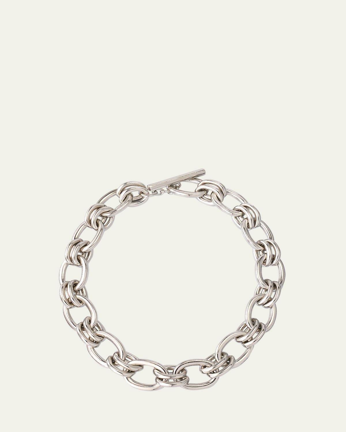 Ben-Amun Silver Lyra Oval Chain Link Necklace