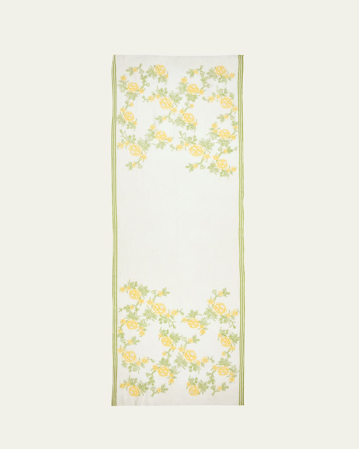 Janavi India Colorful Floral Merino Wool & Silk Scarf