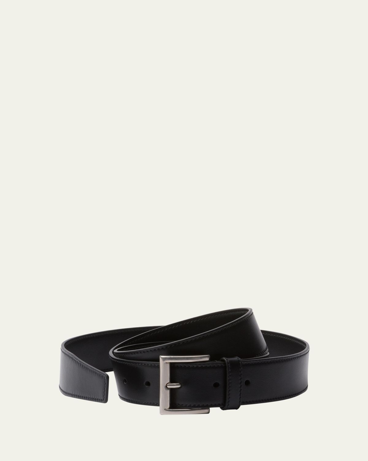 Prada Metal Buckle Calf Leather Belt