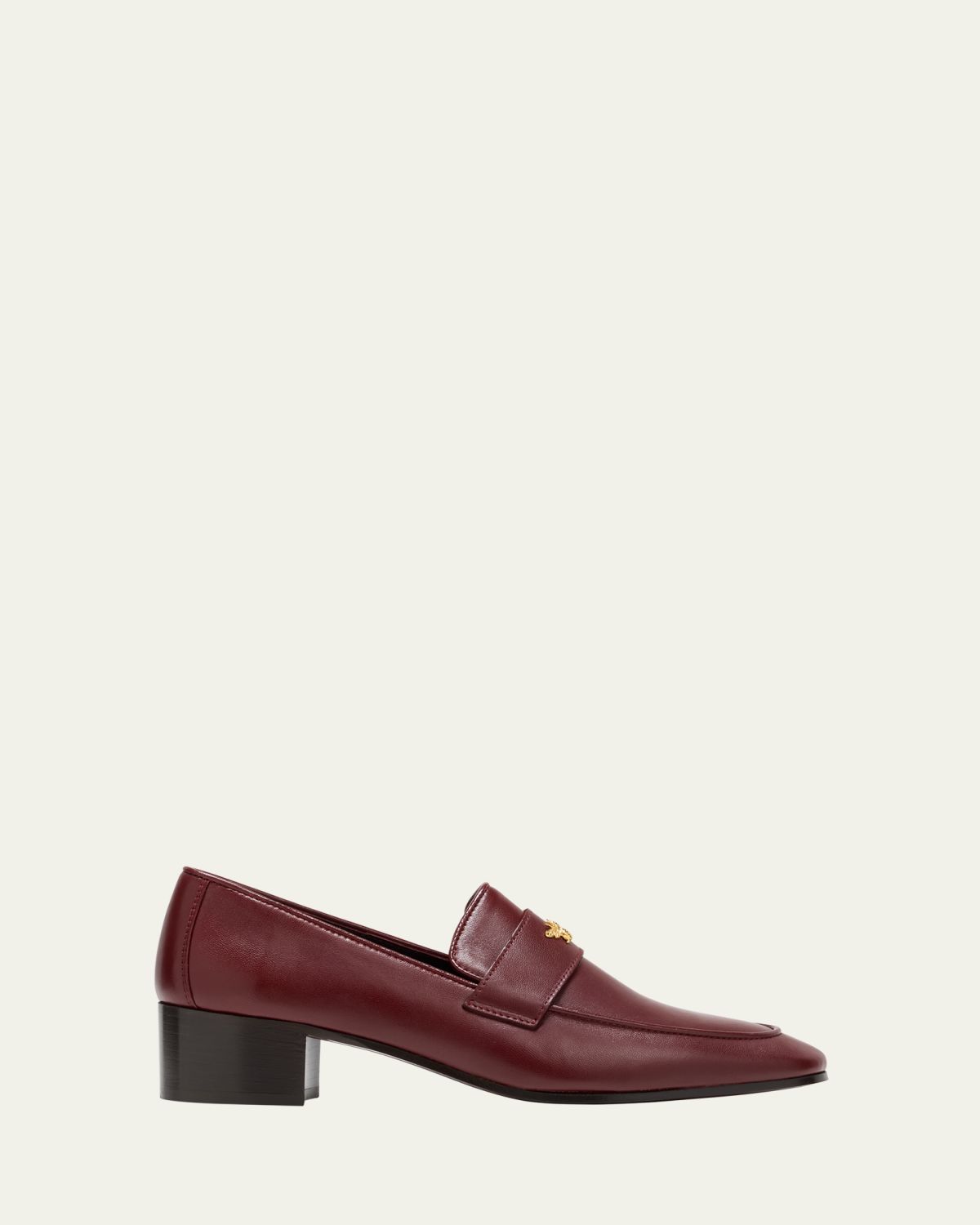 Bougeotte Leather Medallion Heeled Loafers