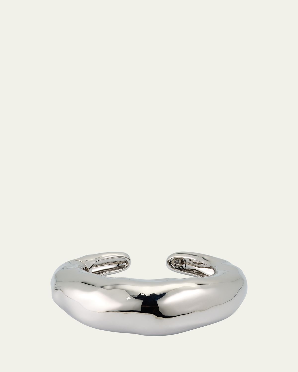 Alexis Bittar Large Molten Silver-Tone Hinged Cuff Bracelet | Thumbnail 6