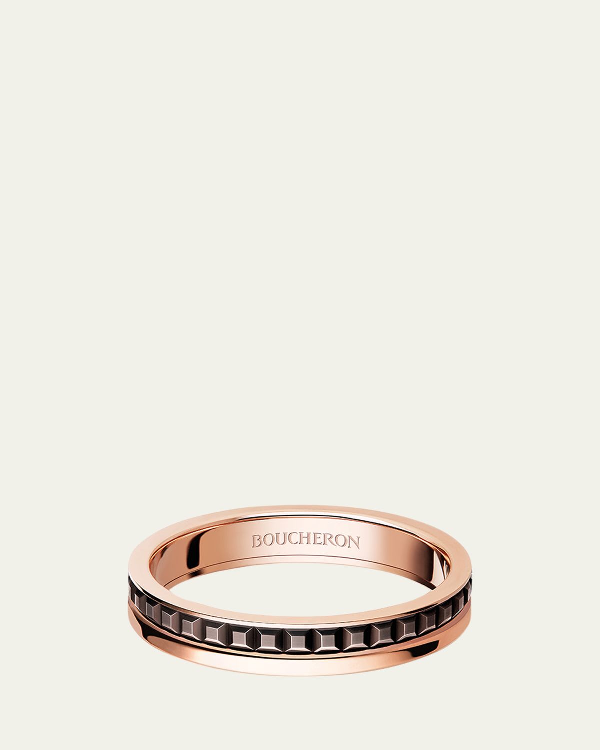 Boucheron Quatre 18K Rose Gold & Brown PVD Band Ring