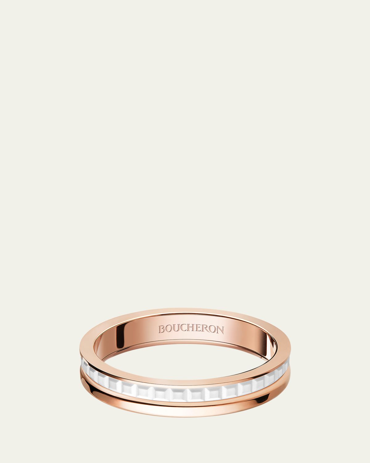 Boucheron Quatre 18K Rose Gold & Ceramic Band Ring
