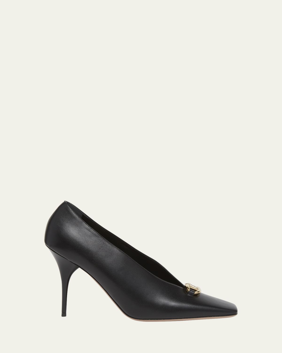Valentino Garavani VLogo Studio Leather Medallion Pumps