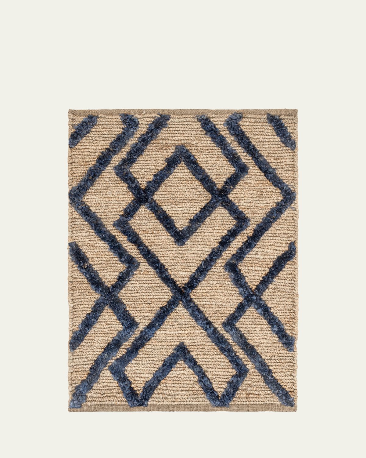 Annie Selke Marco Navy Jute Soumak Handwoven Rug, 5'x 8'