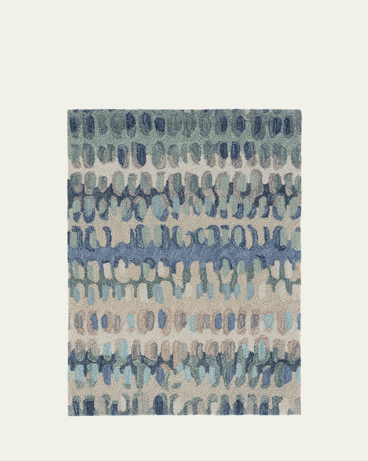 Annie Selke Paint Chip Blue Micro-Hooked Rug, 8'x 10'