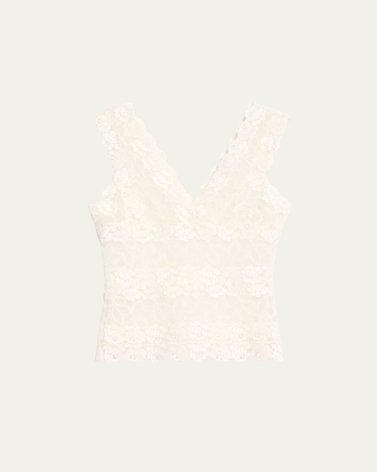 Josie Natori V-Neck Floral Lace Tank | Thumbnail 5