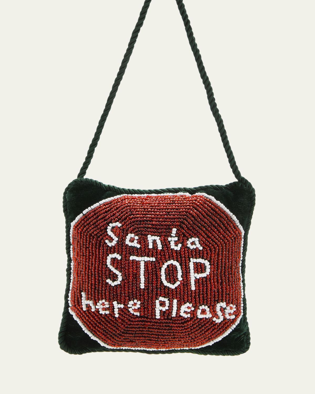 Sudha Pennathur Santa Stop Here Please Beaded Doorknocker