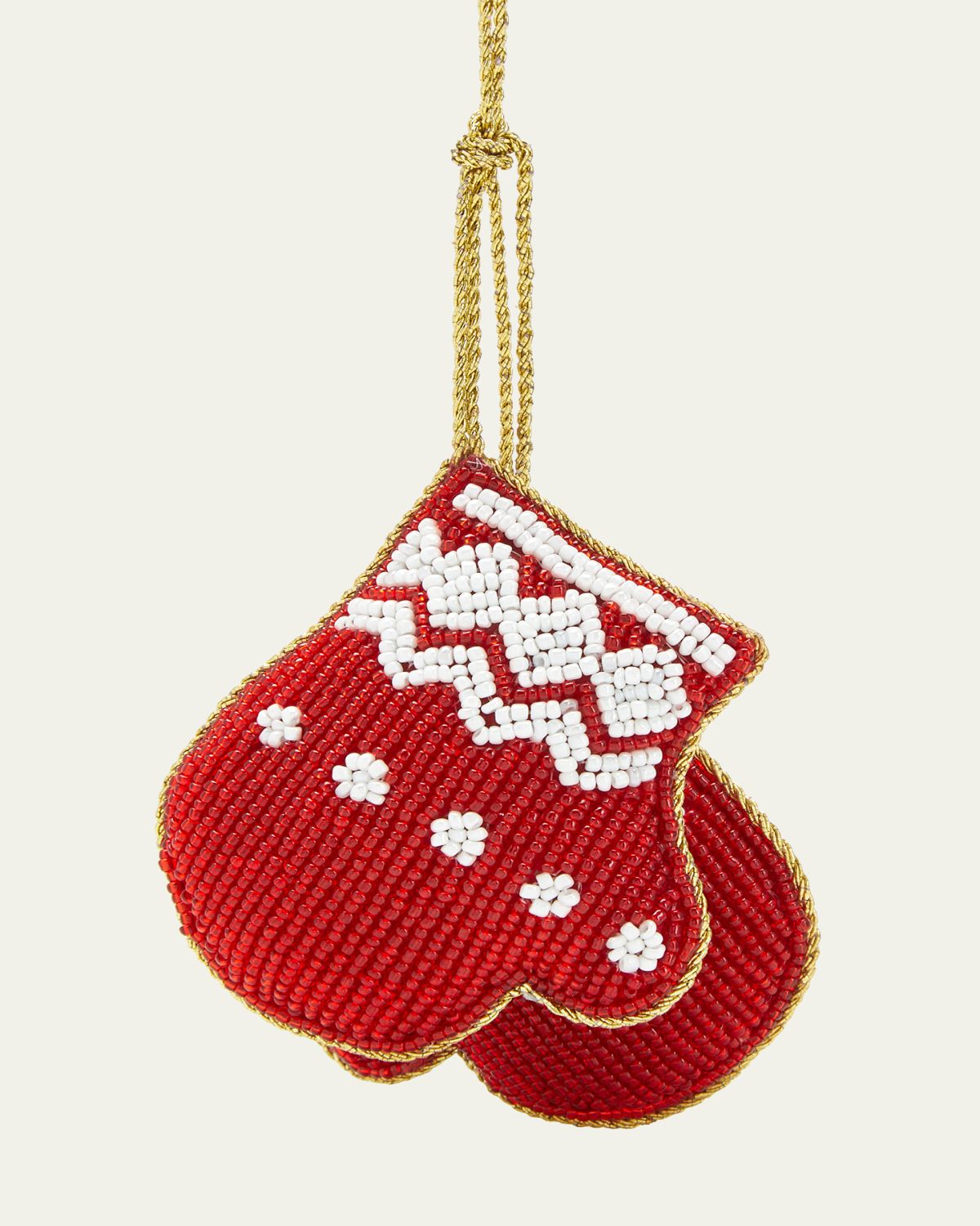 Sudha Pennathur Mittens Beaded Christmas Ornament