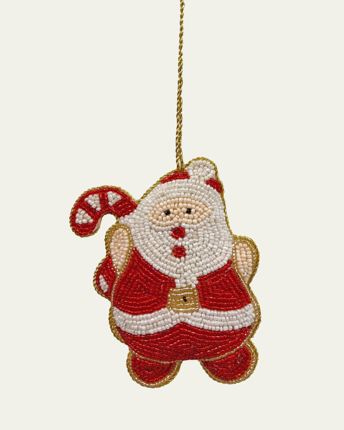 Sudha Pennathur Santa Beaded Christmas Ornament