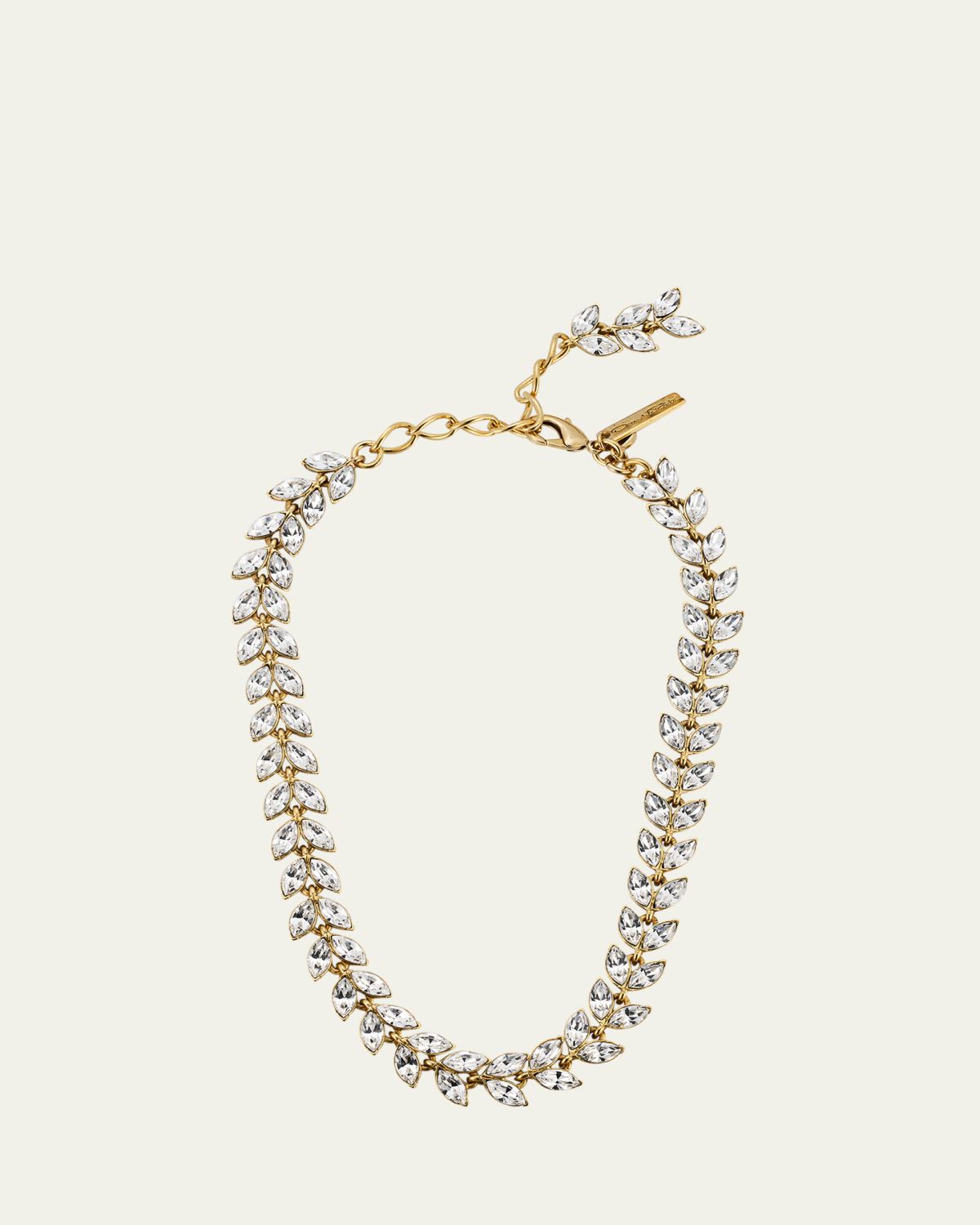 Oscar de la Renta Crystal Leaf Necklace