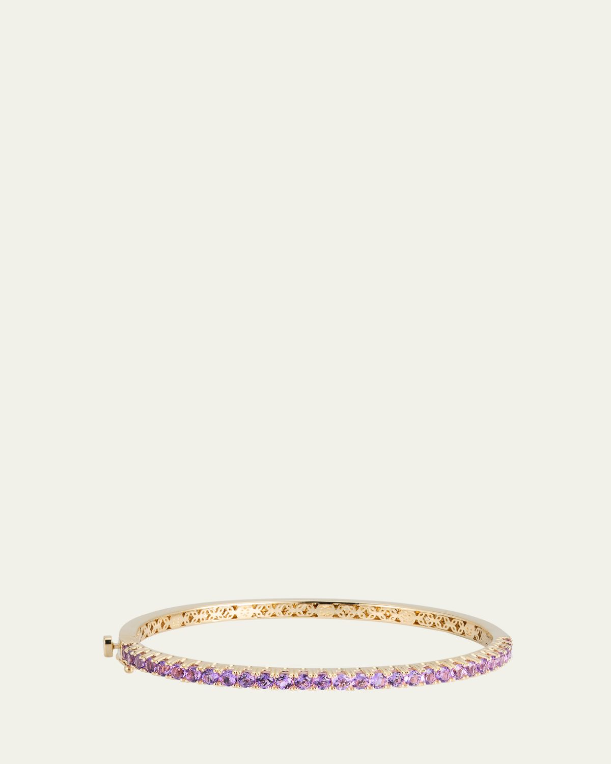 Sydney Evan 14K Gold Pave Amethyst Bangle Bracelet | Thumbnail 5 Sydney Evan 14K Gold Pave Amethyst Bangle Bracelet | Thumbnail 5