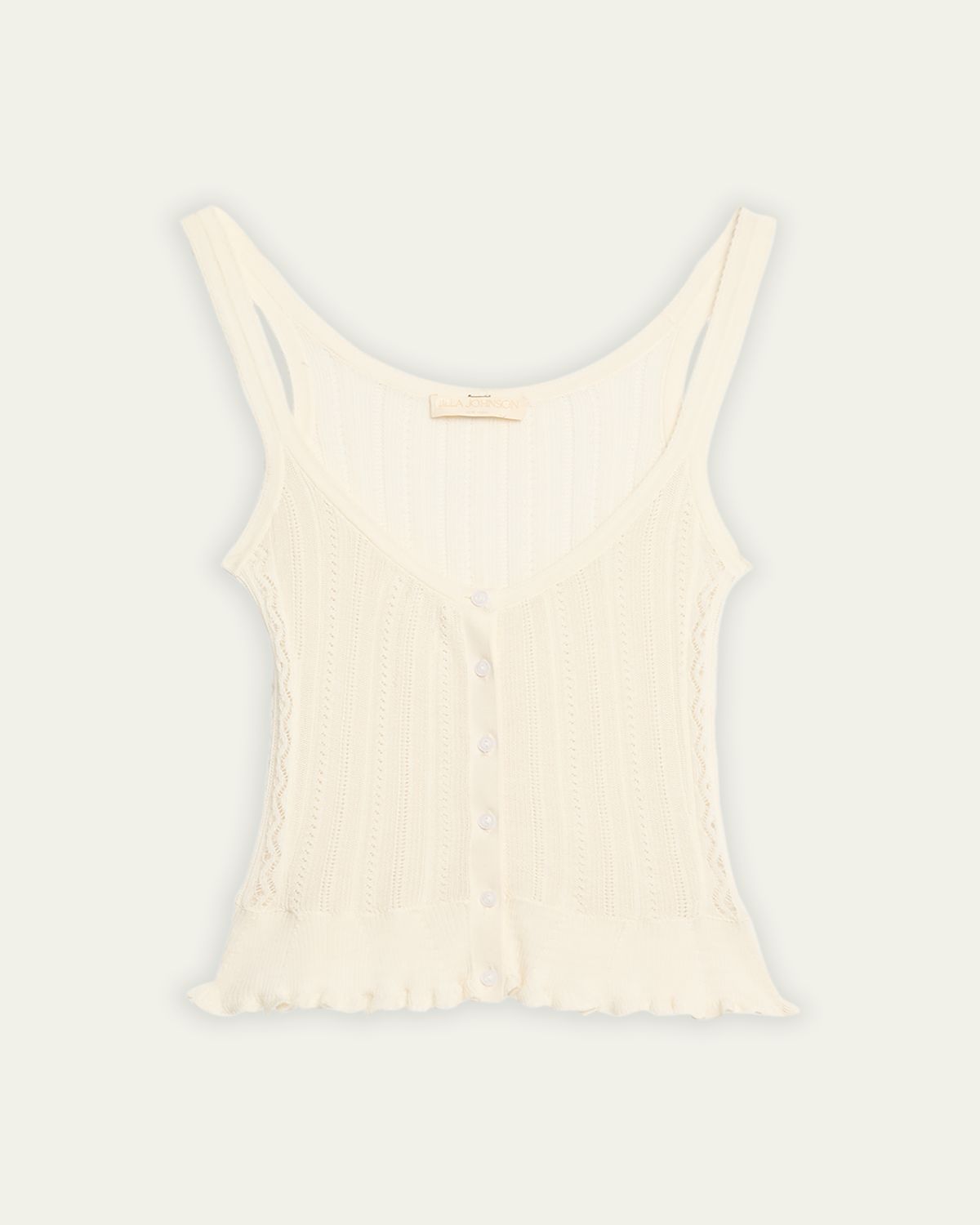 Ulla Johnson Callie Pointelle Silk and Cotton Tank Top