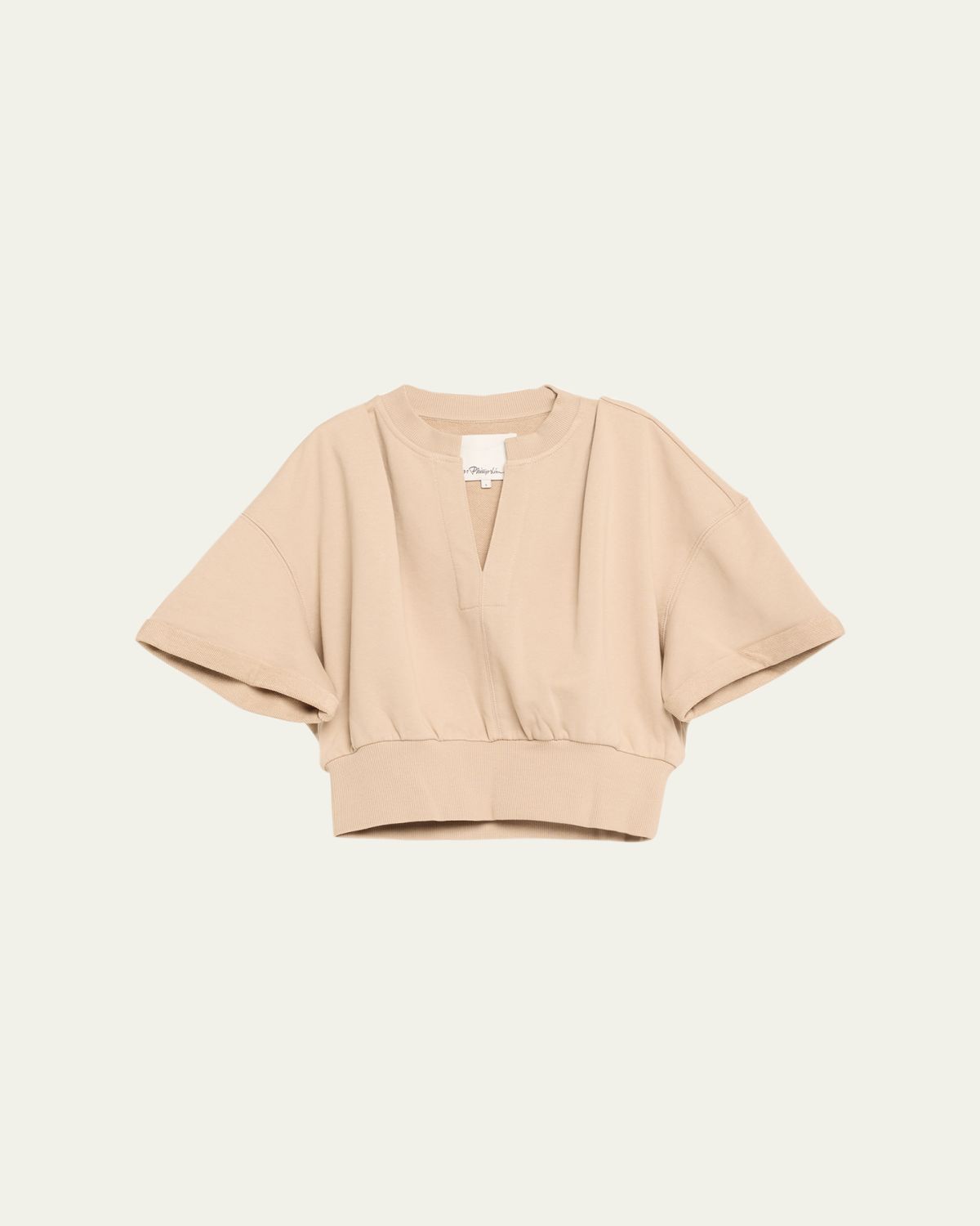 3.1 Phillip Lim Short-Sleeve Cropped Sweatshirt