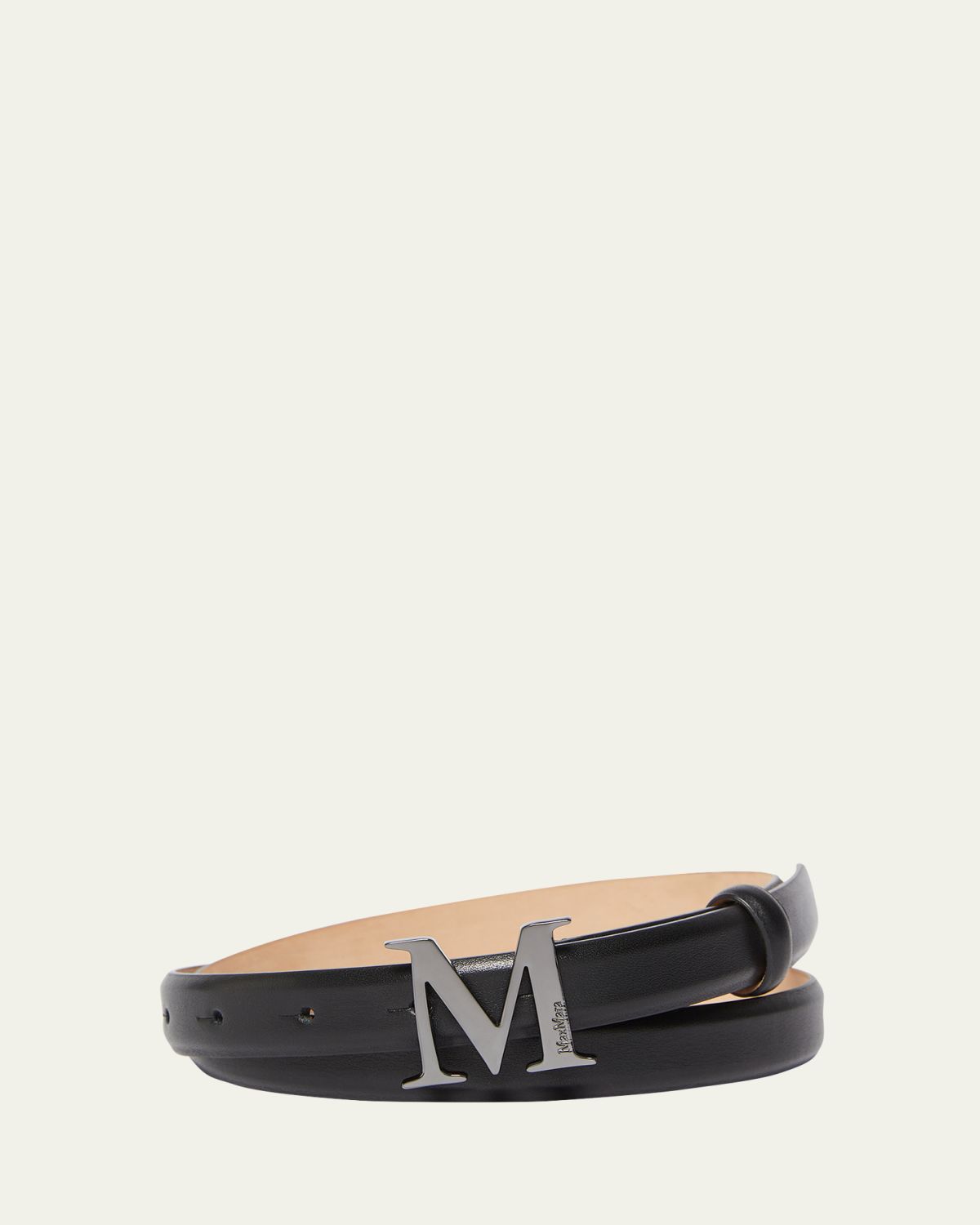 Max Mara Logo Calf Leather Belt
