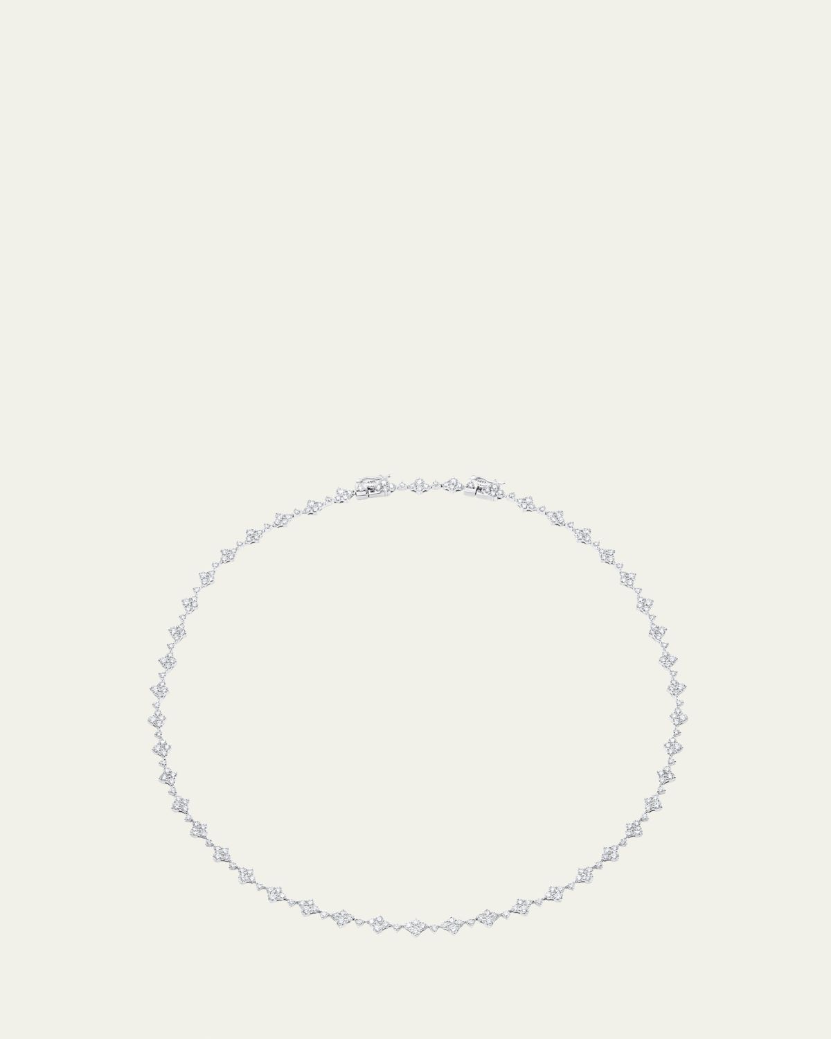 Sara Weinstock 18K White Gold Dujour Diamond Four-Cluster Tennis Choker Necklace