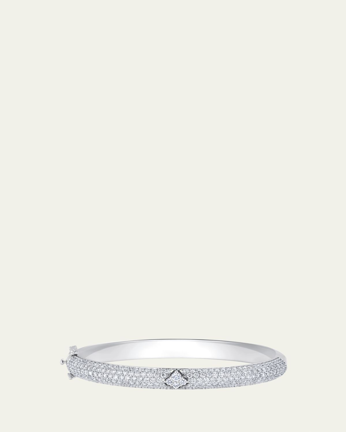 Sara Weinstock 18K White Gold Dujour Diamond Pave Four-Cluster Bangle Bracelet