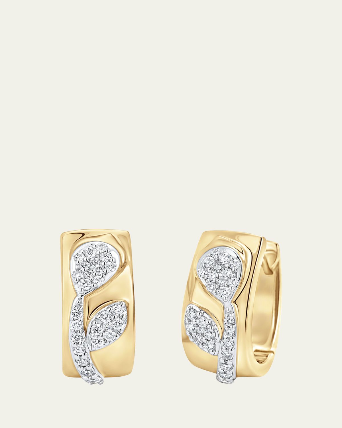 Sara Weinstock 18K Two-Tone Gold Lierre Diamond Huggie Earrings