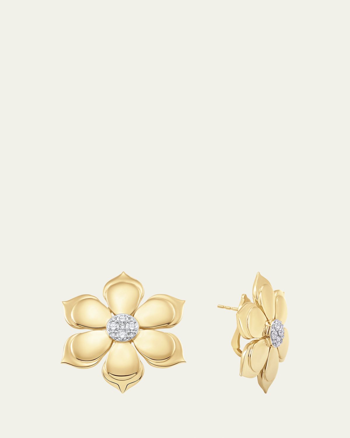 Sara Weinstock 18K Two-Tone Gold Lierre Diamond Flower Stud Earrings | Thumbnail 3 Sara Weinstock 18K Two-Tone Gold Lierre Diamond Flower Stud Earrings | Thumbnail 3