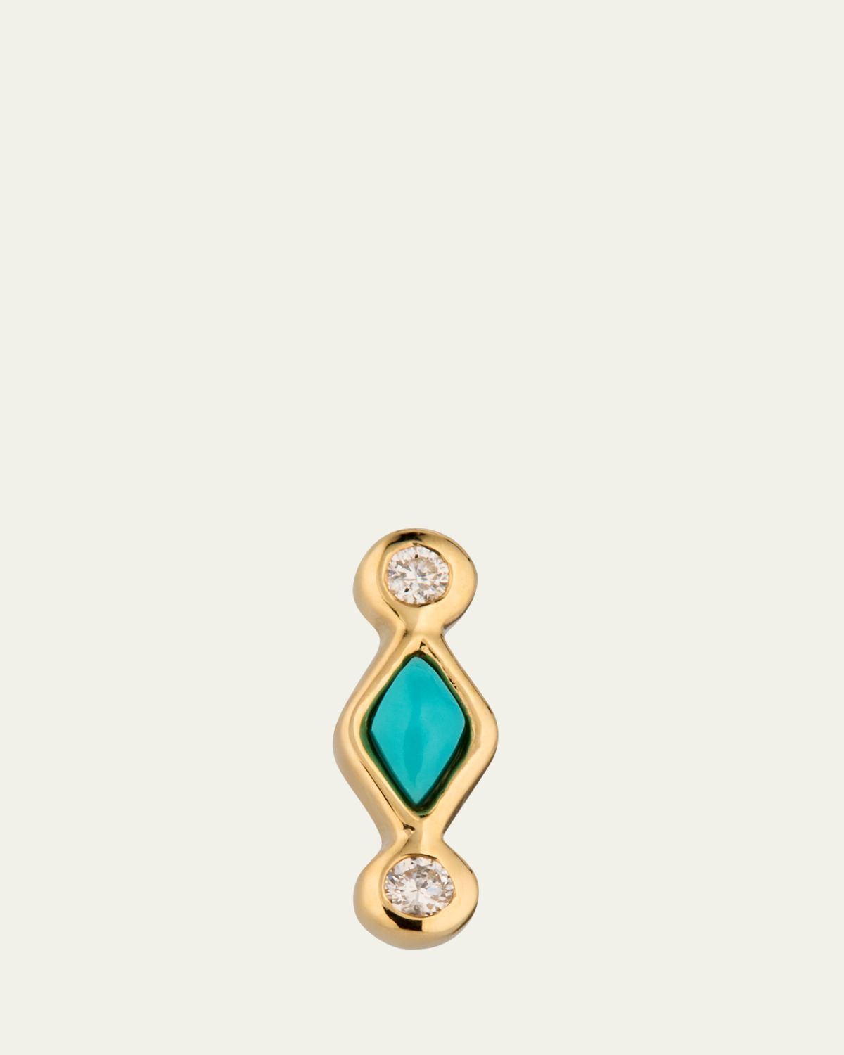 Sydney Evan Turquoise and Diamond Bezel Stud Earrings | Thumbnail 5 Sydney Evan Turquoise and Diamond Bezel Stud Earrings | Thumbnail 5