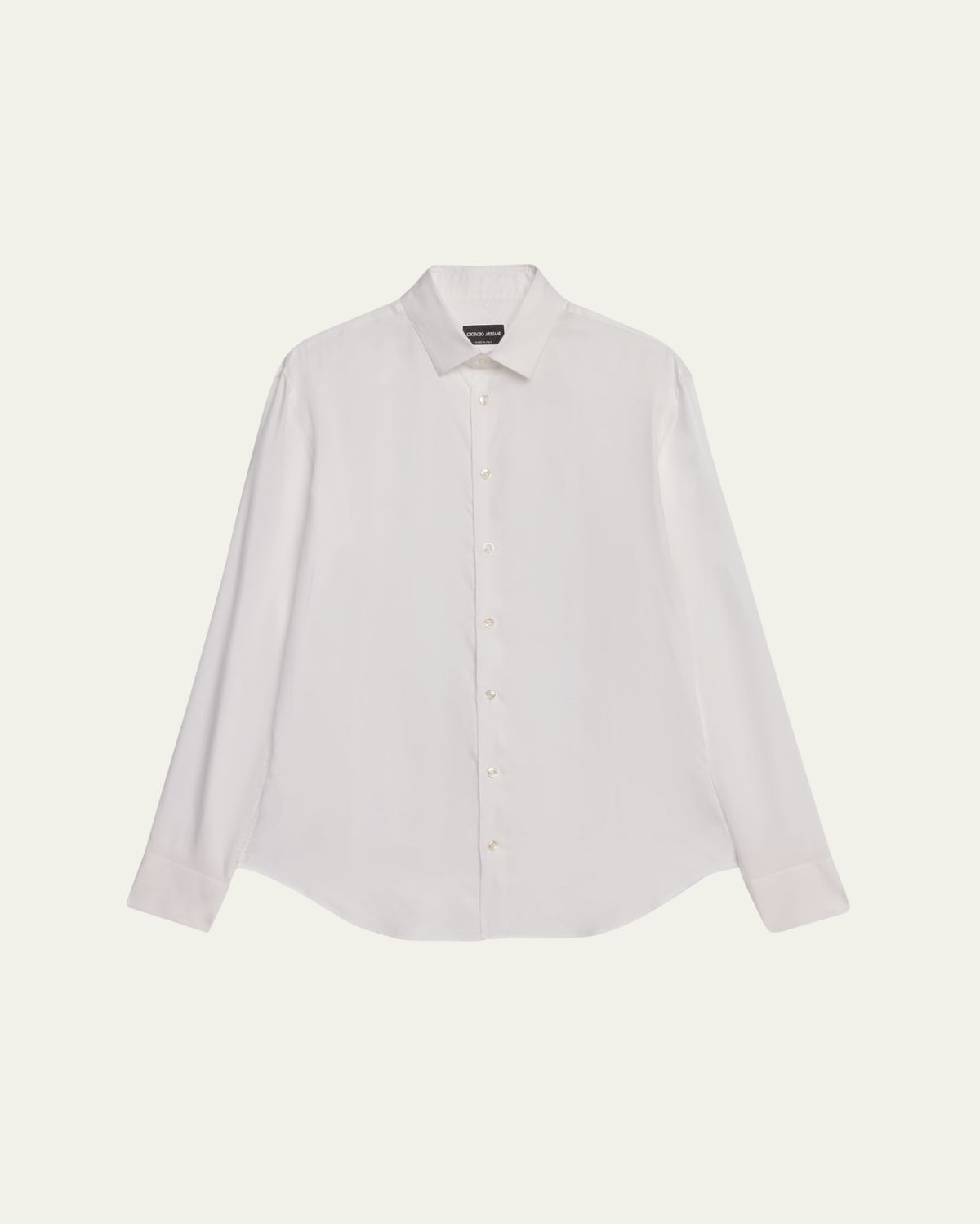 Giorgio Armani Men's Solid Tencel Sport Shirt | Thumbnail 6