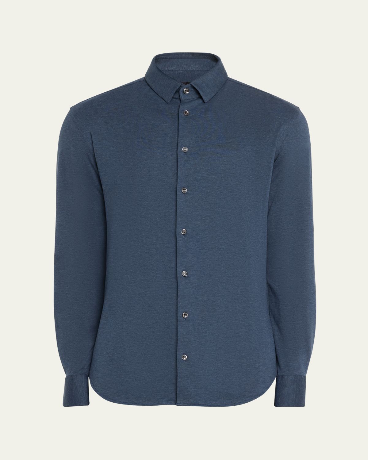 Giorgio Armani Men's Solid Cotton Stretch Sport Shirt