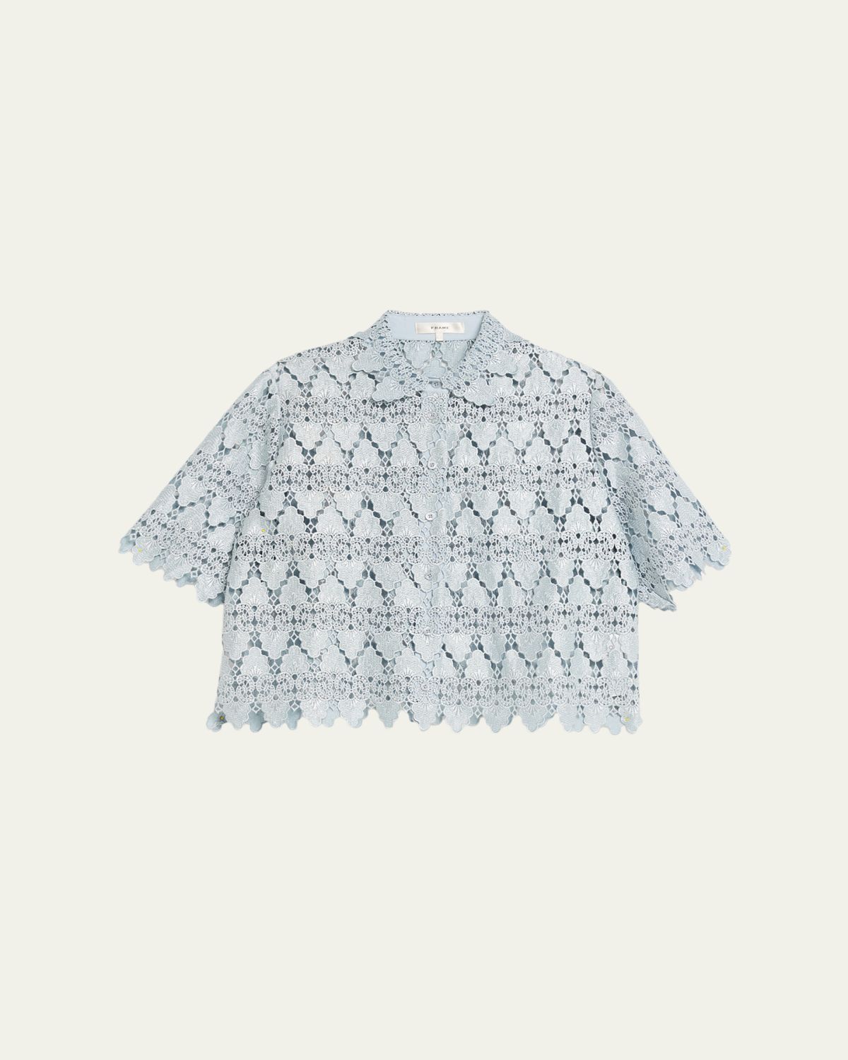 FRAME Lace Button-Front Shirt