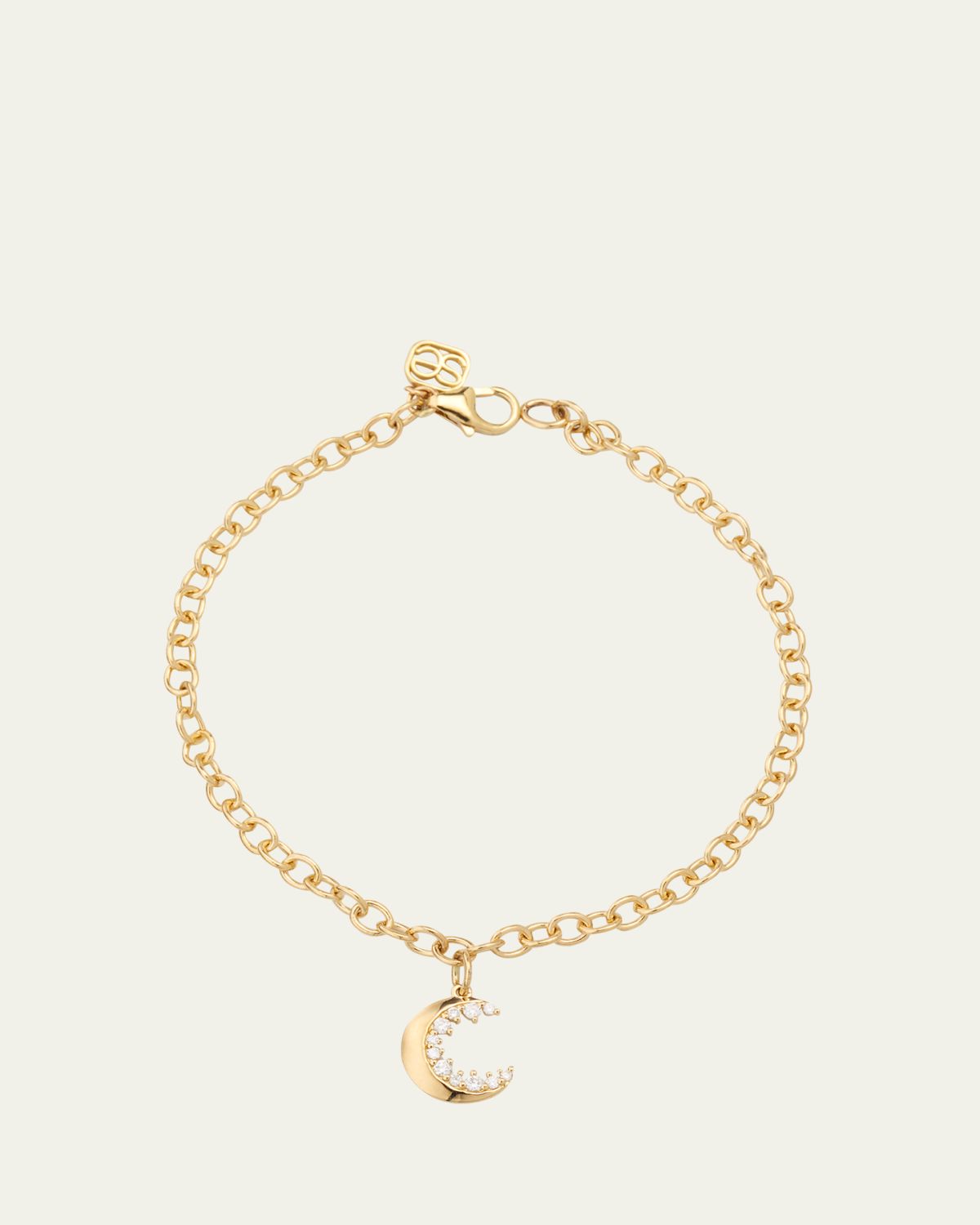 Sydney Evan 14k Gold Small Cocktail Bracelet with Crescent Moon Charm