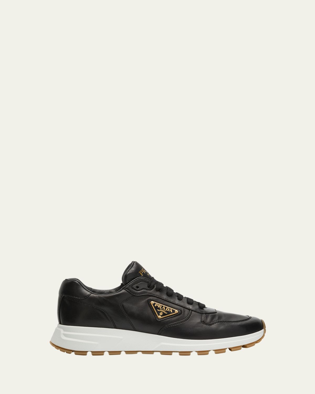 Prada Men's Prax Napa Leather Low-Top Sneakers