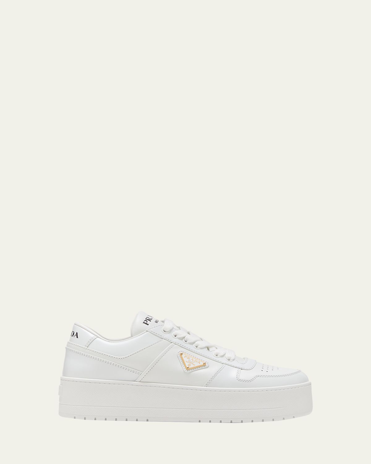 Prada Downtown Leather Low-Top Sneakers