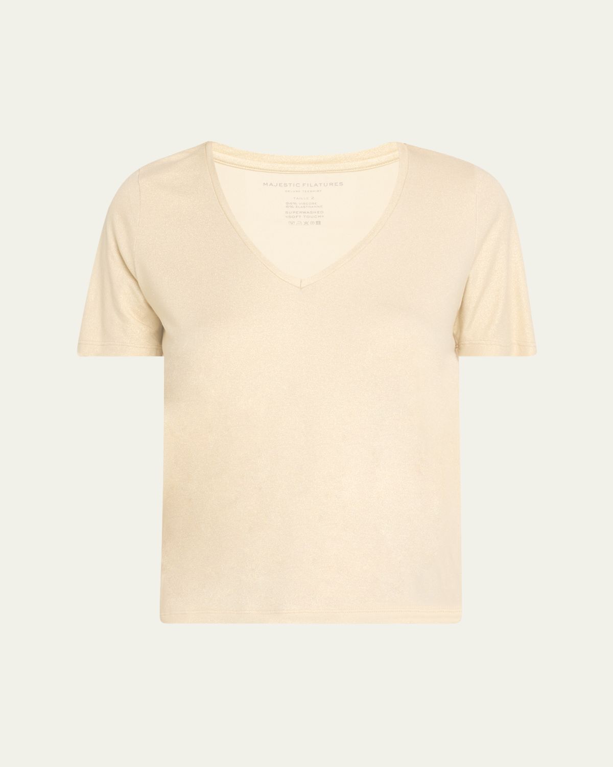 Majestic Filatures Soft Touch V-Neck Shimmer Jersey T-Shirt
