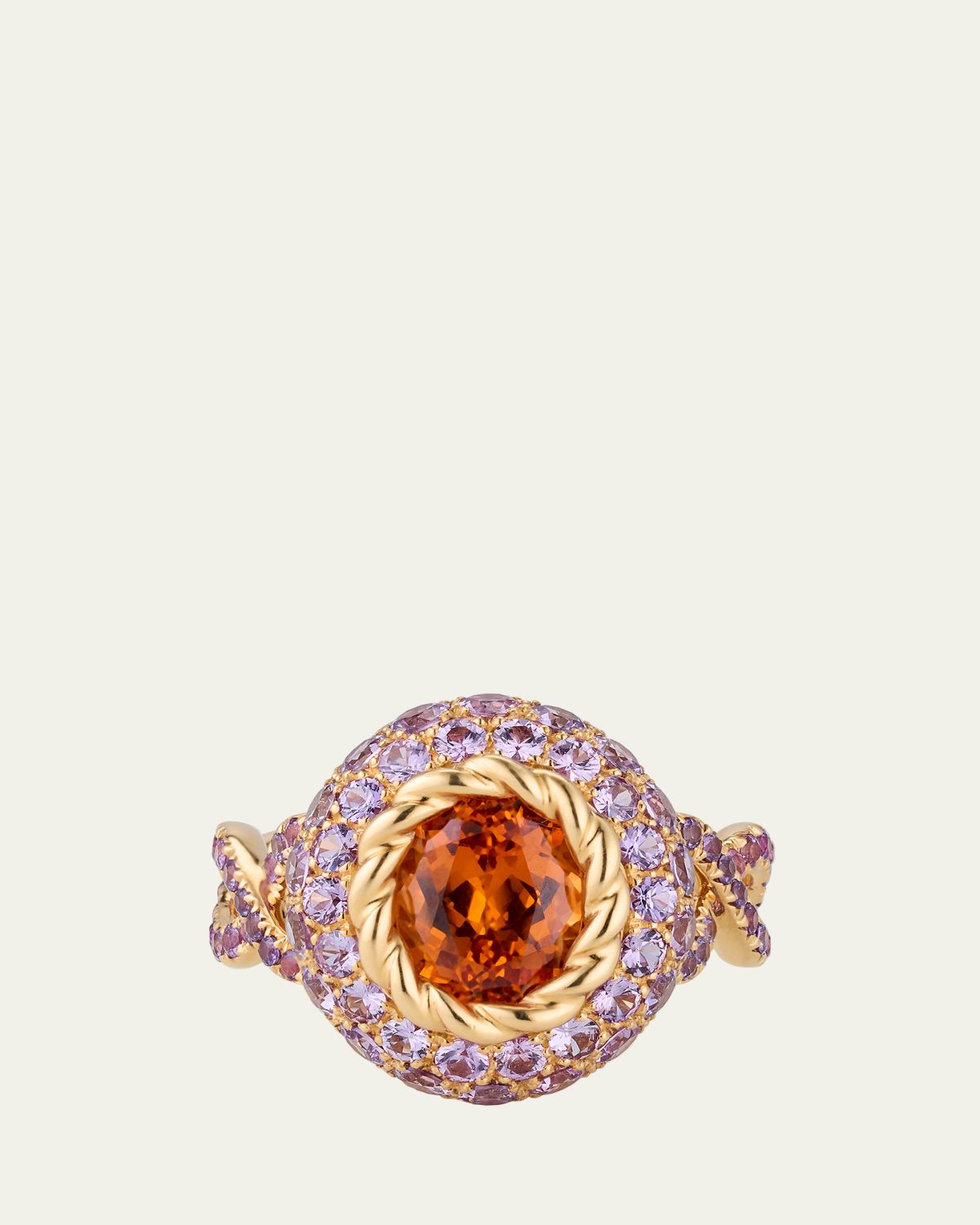 Mellerio 18K Yellow Gold Orange Blossom Ring with Garnet and Sapphires