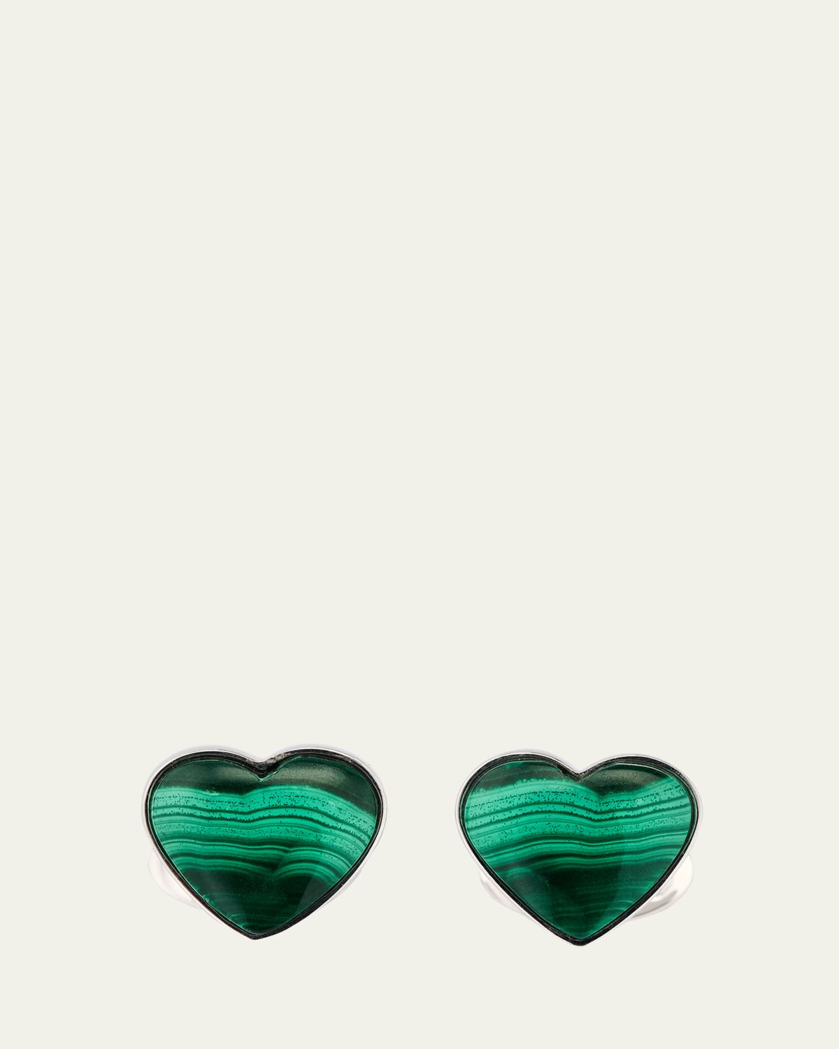 Jan Leslie Men's Malachite Heart Cufflinks