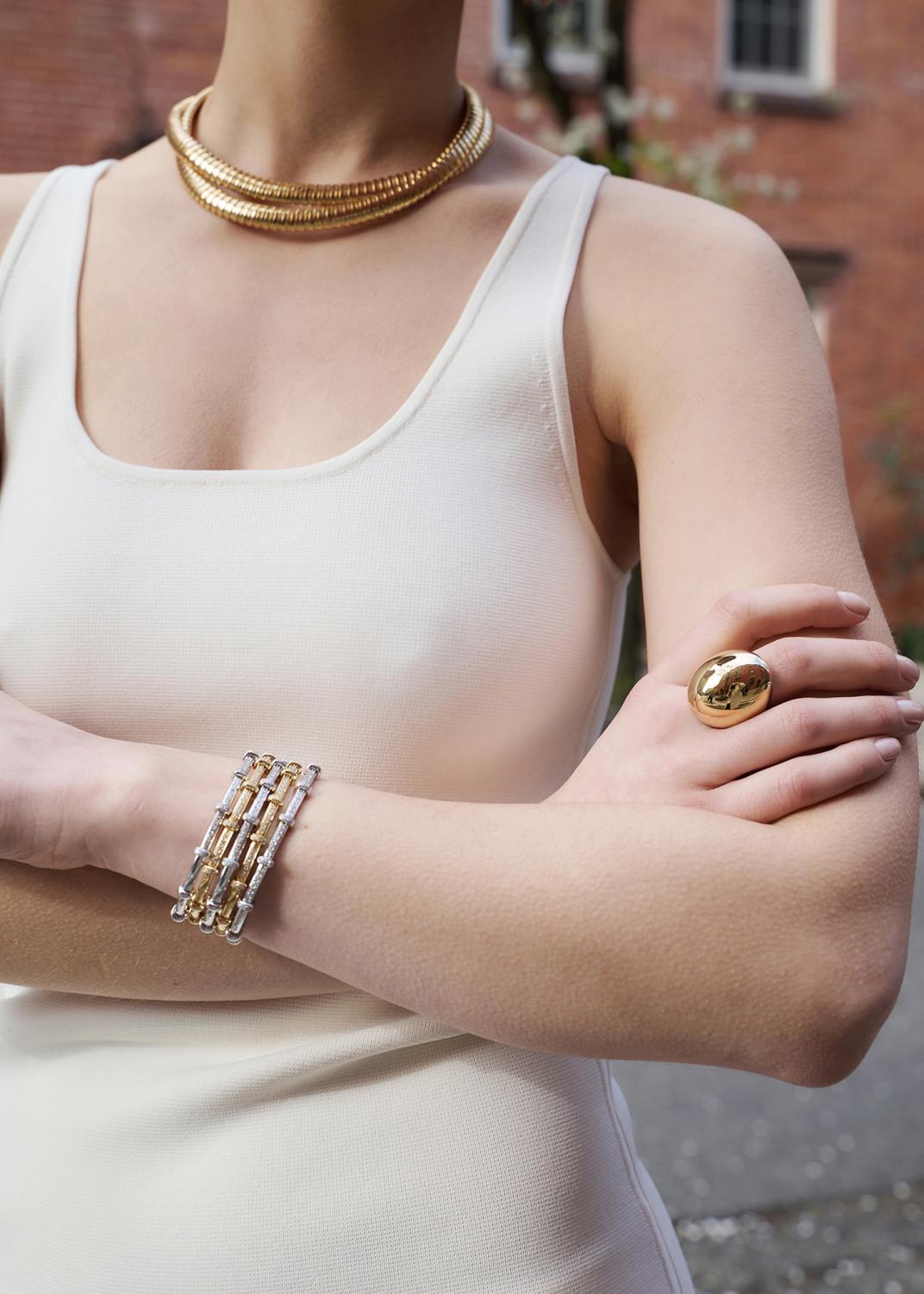 SIDNEY GARBER 18K Yellow Gold Spring Bracelet with Diamonds | Thumbnail 2 SIDNEY GARBER 18K Yellow Gold Spring Bracelet with Diamonds | Thumbnail 2