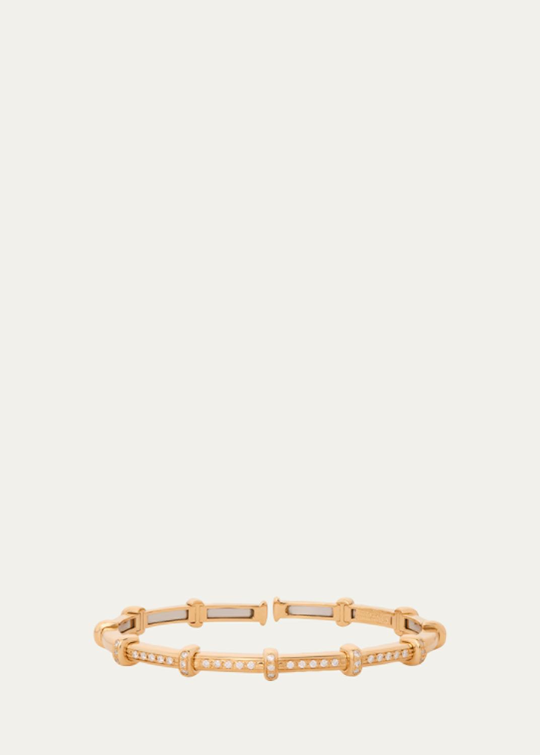 18K Yellow Gold Spring Bracelet with Diamonds