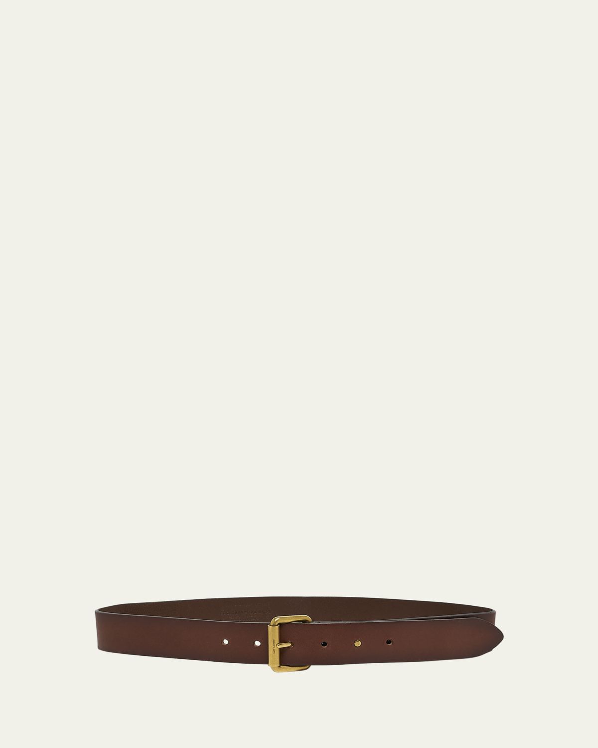 Saint Laurent Motorcycle Brown Leather Belt