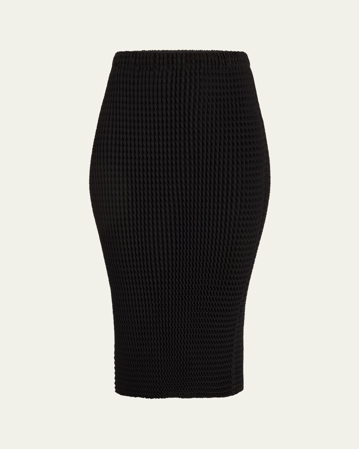 Issey Miyake Spongy Bk 46 Body-Con Midi Skirt